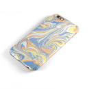 Marbleized Swirling Blue and Gold iPhone 6/6s or 6/6s Plus 2-Piece Hybrid INK-Fuzed Case
