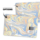 Marbleized Swirling Blue and Gold - Premium Protective Decal Skin-Kit for the Apple Credit Card