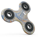 Marbleized Swirling Blue and Gold Full-Body Fidget Spinner Skin-Kit