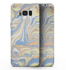 Marbleized Swirling Blue and Gold - Samsung Galaxy S8 Full-Body Skin Kit