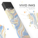 Marbleized Swirling Blue and Gold - Premium Decal Protective Skin-Wrap Sticker compatible with the Juul Labs vaping device