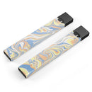 Marbleized Swirling Blue and Gold - Premium Decal Protective Skin-Wrap Sticker compatible with the Juul Labs vaping device
