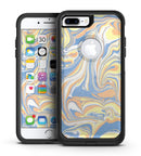 Marbleized Swirling Blue and Gold - iPhone 7 or 7 Plus Commuter Case Skin Kit