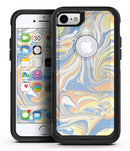 Marbleized Swirling Blue and Gold - iPhone 7 or 7 Plus Commuter Case Skin Kit