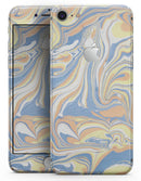 Marbleized Swirling Blue and Gold - Skin-kit for the iPhone 8 or 8 Plus