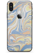 Marbleized Swirling Blue and Gold - iPhone X Skin-Kit