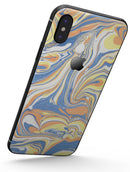 Marbleized Swirling Blue and Gold - iPhone X Skin-Kit