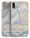 Marbleized Swirling Blue and Gold - iPhone X Skin-Kit