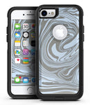 Marbleized Swirling Blue and Gray - iPhone 7 or 7 Plus Commuter Case Skin Kit