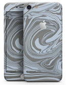 Marbleized Swirling Blue and Gray - Skin-kit for the iPhone 8 or 8 Plus