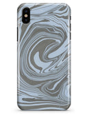 Marbleized Swirling Blue and Gray - iPhone X Clipit Case