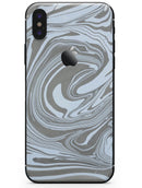 Marbleized Swirling Blue and Gray - iPhone X Skin-Kit