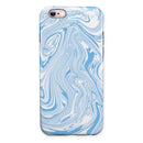 Marbleized Swirling Blues iPhone 6/6s or 6/6s Plus 2-Piece Hybrid INK-Fuzed Case