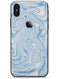 Marbleized Swirling Blues - iPhone X Skin-Kit