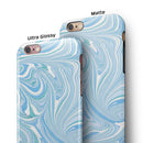Marbleized Swirling Blues v52 iPhone 6/6s or 6/6s Plus 2-Piece Hybrid INK-Fuzed Case