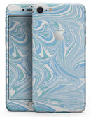 Marbleized Swirling Blues v52 - Skin-kit for the iPhone 8 or 8 Plus