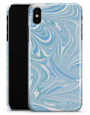 Marbleized Swirling Blues v52 - iPhone X Clipit Case