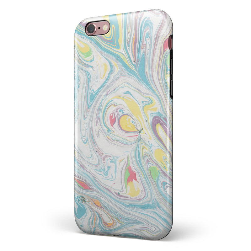 Marbleized Swirling Candy Colors iPhone 6/6s or 6/6s Plus 2-Piece Hybrid INK-Fuzed Case