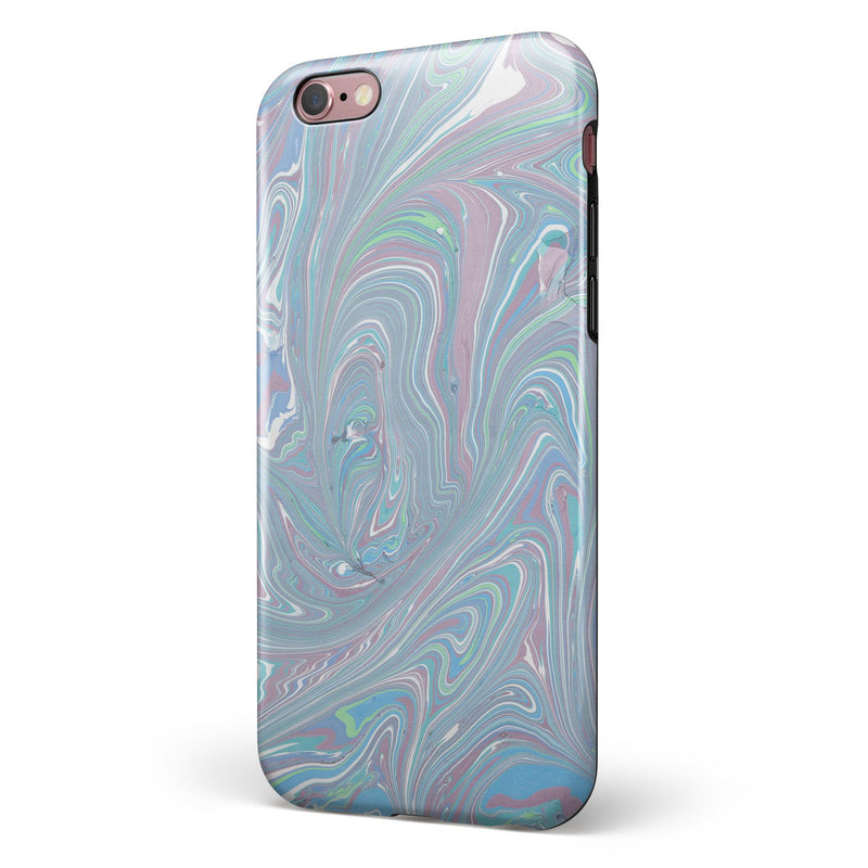 Marbleized Swirling Color Passion iPhone 6/6s or 6/6s Plus 2-Piece Hybrid INK-Fuzed Case