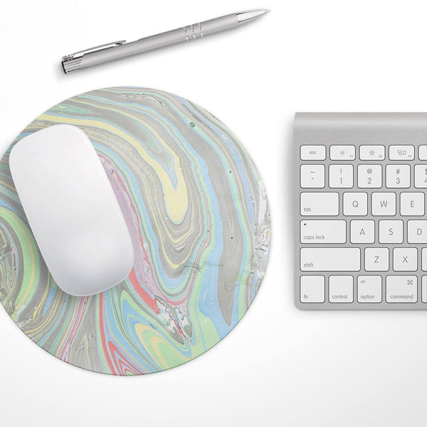 Marbleized Swirling Colors v2// WaterProof Rubber Foam Backed Anti-Slip Mouse Pad for Home Work Office or Gaming Computer Desk