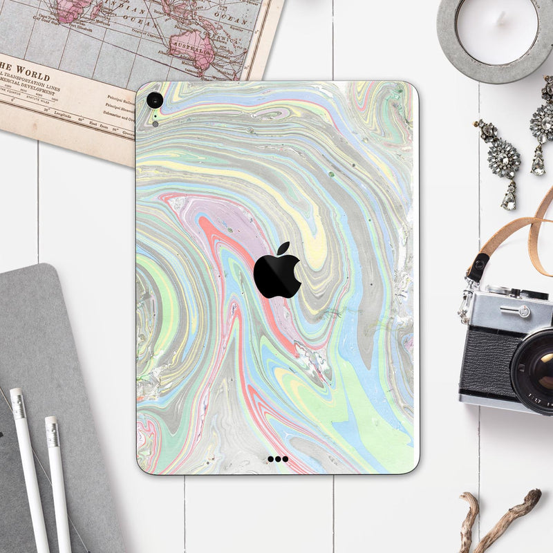 Marbleized Swirling Colors v2 - Full Body Skin Decal for the Apple iPad Pro 12.9", 11", 10.5", 9.7", Air or Mini (All Models Available)