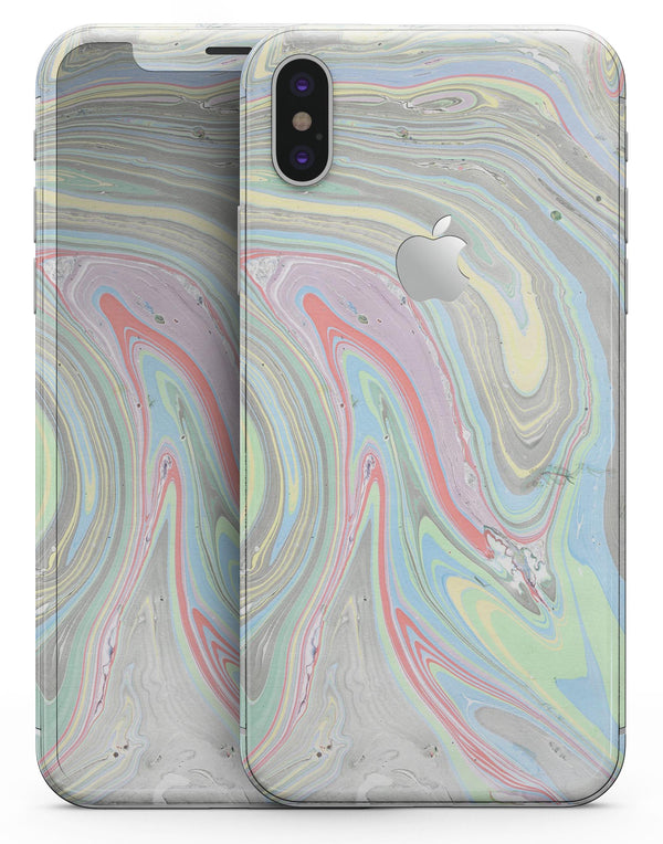 Marbleized Swirling Colors v2 - iPhone X Skin-Kit