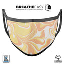 Marbleized Swirling Coral Gold - Made in USA Mouth Cover Unisex Anti-Dust Cotton Blend Reusable & Washable Face Mask with Adjustable Sizing for Adult or Child