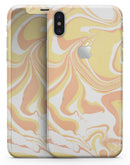 Marbleized Swirling Coral Gold - iPhone X Skin-Kit