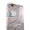 Marbleized Swirling Coral and Gray v92 iPhone 6/6s or 6/6s Plus 2-Piece Hybrid INK-Fuzed Case