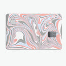 Marbleized Swirling Coral and Gray v92 - Premium Protective Decal Skin-Kit for the Apple Credit Card