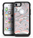 Marbleized Swirling Coral and Gray v92 - iPhone 7 or 8 OtterBox Case & Skin Kits
