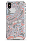 Marbleized Swirling Coral and Gray v92 - iPhone X Clipit Case