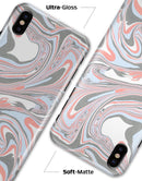 Marbleized Swirling Coral and Gray v92 - iPhone X Clipit Case