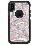 Marbleized Swirling Coral and Gray v92 - iPhone X OtterBox Case & Skin Kits