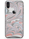 Marbleized Swirling Coral and Gray v92 - iPhone X Skin-Kit