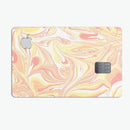Marbleized Swirling Coral and Yellow - Premium Protective Decal Skin-Kit for the Apple Credit Card