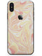 Marbleized Swirling Coral and Yellow - iPhone X Skin-Kit