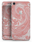 Marbleized Swirling Coral - Skin-kit for the iPhone 8 or 8 Plus