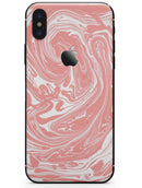 Marbleized Swirling Coral - iPhone X Skin-Kit