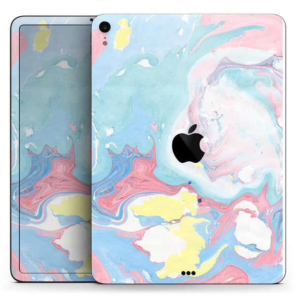 Marbleized Swirling Cotton Candy - Full Body Skin Decal for the Apple iPad Pro 12.9", 11", 10.5", 9.7", Air or Mini (All Models Available)