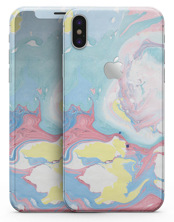 Marbleized Swirling Cotton Candy - iPhone X Skin-Kit