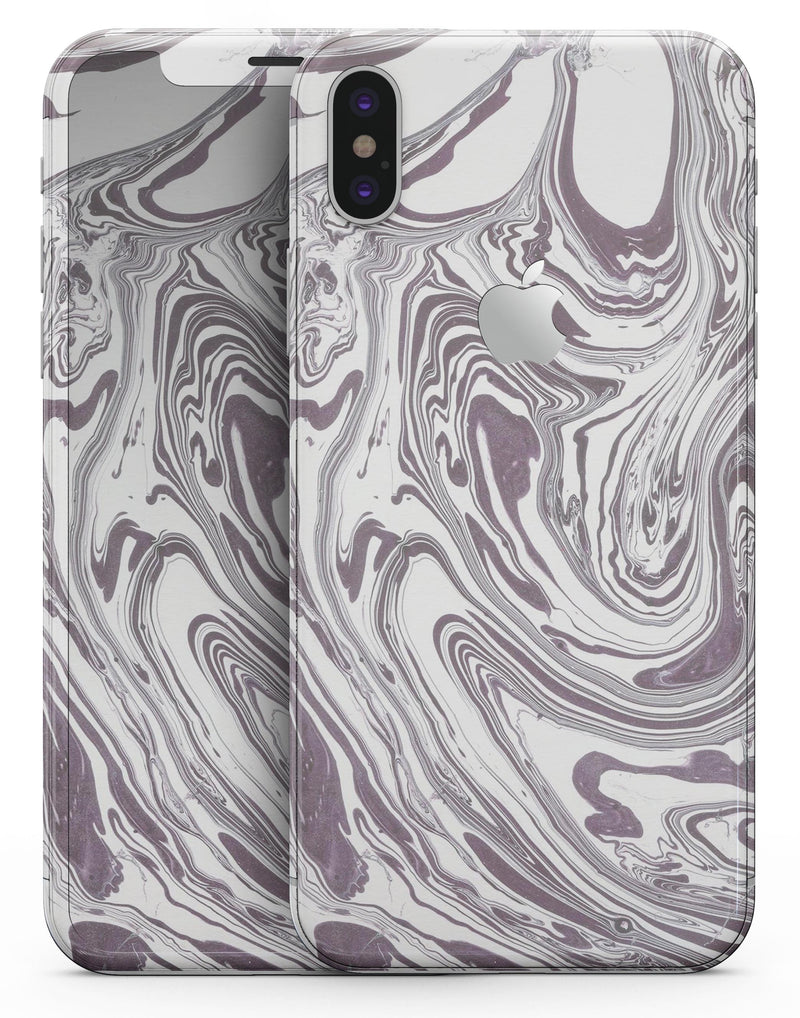 Marbleized Swirling Dark Purple - iPhone X Skin-Kit