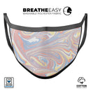 Marbleized Swirling Fun Coral - Made in USA Mouth Cover Unisex Anti-Dust Cotton Blend Reusable & Washable Face Mask with Adjustable Sizing for Adult or Child