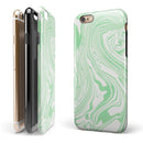 Marbleized Swirling Green iPhone 6/6s or 6/6s Plus 2-Piece Hybrid INK-Fuzed Case