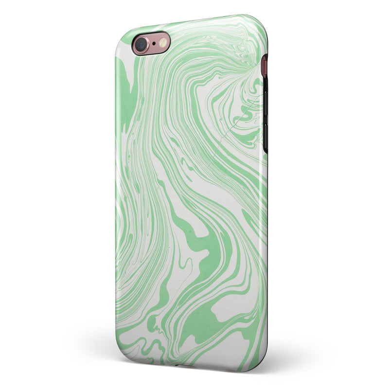 Marbleized Swirling Green iPhone 6/6s or 6/6s Plus 2-Piece Hybrid INK-Fuzed Case