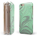 Marbleized Swirling Green and Gray iPhone 6/6s or 6/6s Plus 2-Piece Hybrid INK-Fuzed Case
