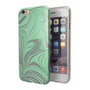 Marbleized Swirling Green and Gray iPhone 6/6s or 6/6s Plus 2-Piece Hybrid INK-Fuzed Case