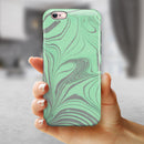 Marbleized Swirling Green and Gray iPhone 6/6s or 6/6s Plus 2-Piece Hybrid INK-Fuzed Case