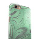 Marbleized Swirling Green and Gray iPhone 6/6s or 6/6s Plus 2-Piece Hybrid INK-Fuzed Case