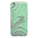 Marbleized Swirling Green and Gray iPhone 6/6s or 6/6s Plus 2-Piece Hybrid INK-Fuzed Case